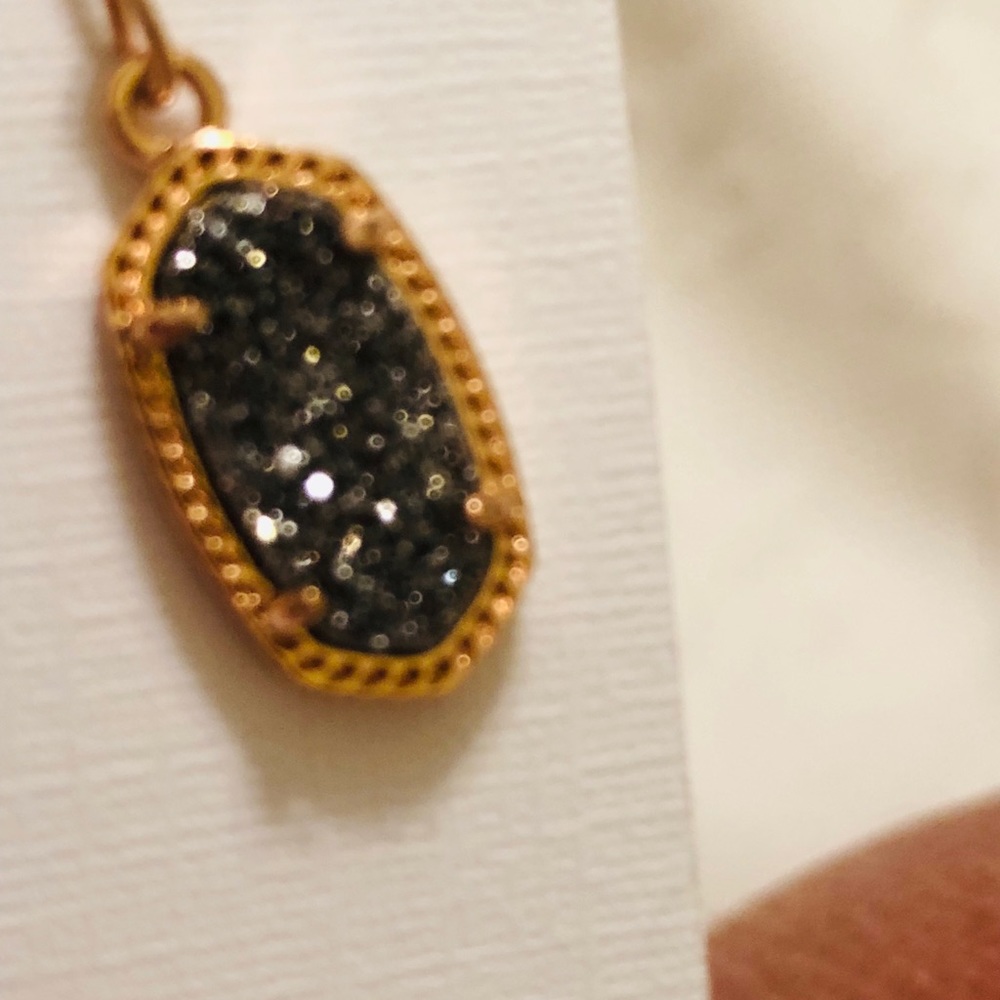 NWT Kendra Scott RARE & Retired Lee Earrings Rose Gold & Platinum Drusy Limited - Picture 9 of 16